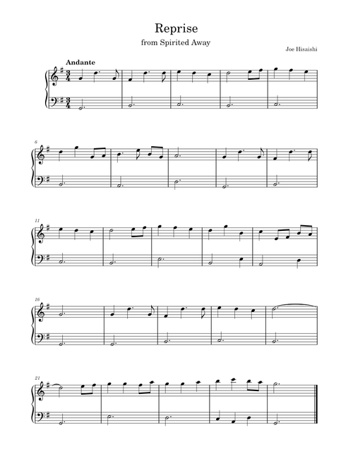 Reprise Spririted Away - Joe Hisaishi