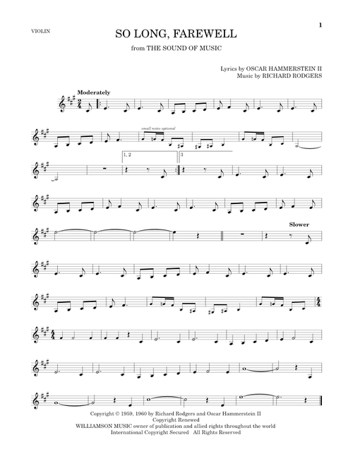 So Long, Farewell - Rodgers & Hammerstein (Violin Solo)