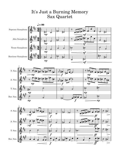 It's just a burning memory – Sax Quartet