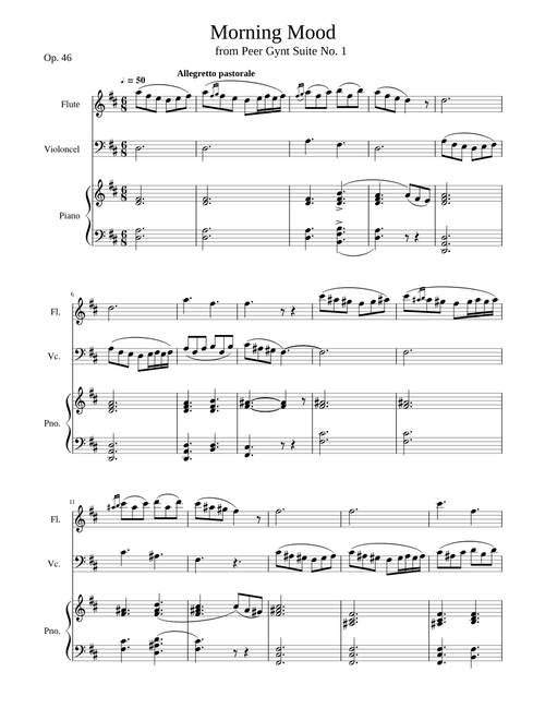 Grieg Peer Gynt Suite No 1 Morning Mood