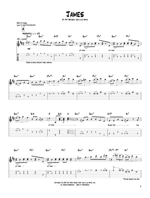 James - Pat Metheny, Lyle Mays (Guitar Tab)
