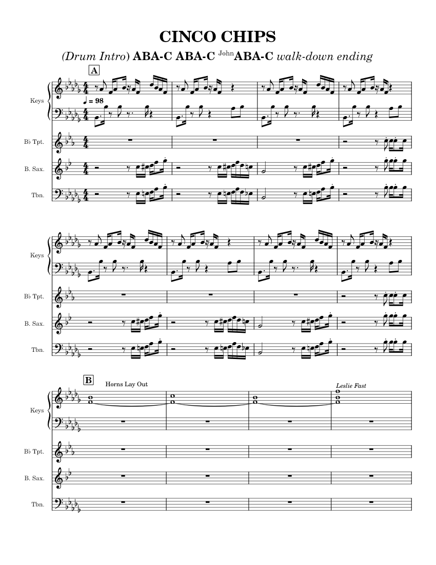 Cinco Chips Chart Piano Tutorial