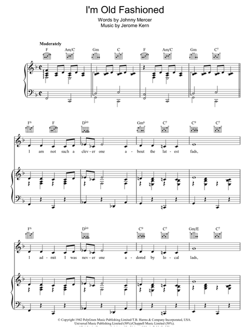 I'm Old Fashioned - Fred Astaire (Piano-Vocal-Guitar (Piano Accompaniment))