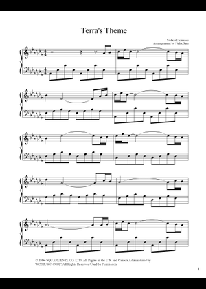 Final Fantasy VI Piano Collections Sheet Music with Chords for