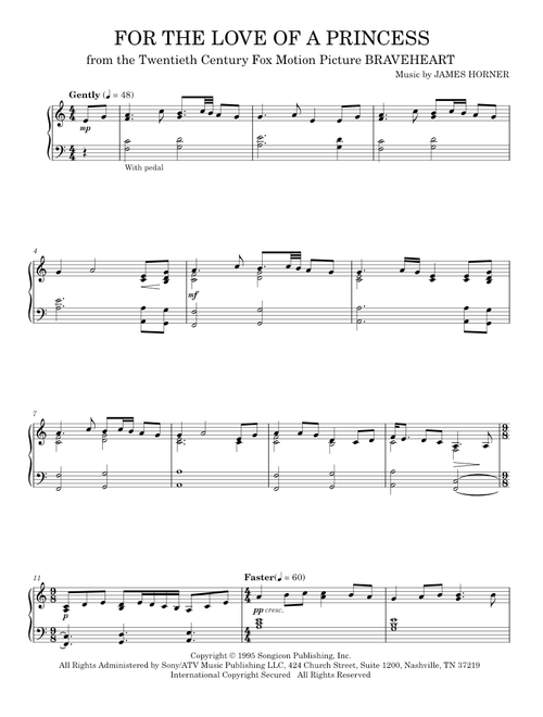 For the love of a princess - James Horner (Piano Solo)