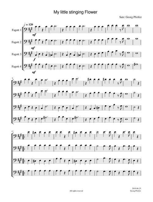 Mein kleiner grüner Kaktus - Bassoon Quartet