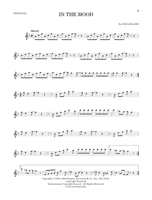 In The Mood - Glenn Miller & His Orchestra, Ernie Field's Orchestra (Tenor Sax Solo)