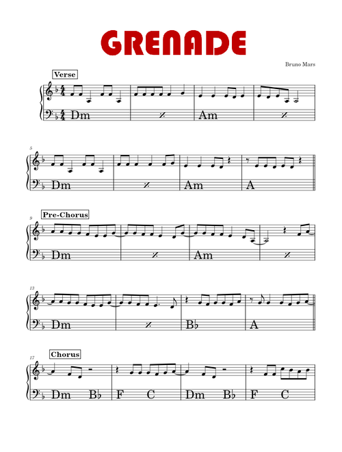 Grenade – Bruno Mars