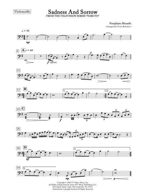Sadness And Sorrow (Arr. ACT Bortolucci) - Purojekuto Musashi (Cello Solo)