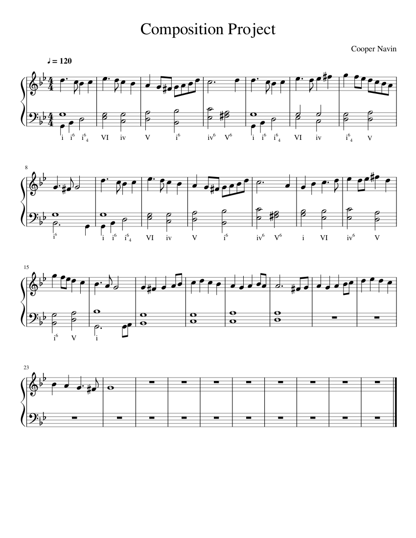 (1st Check) Final Composition Project Sheet Music for Piano (Solo) easy ...