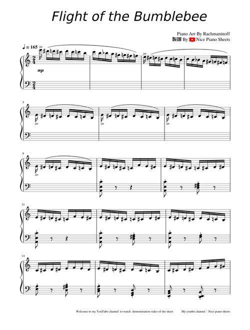 大黃蜂的飛行「Flight of the Bumblebee」|附譜
