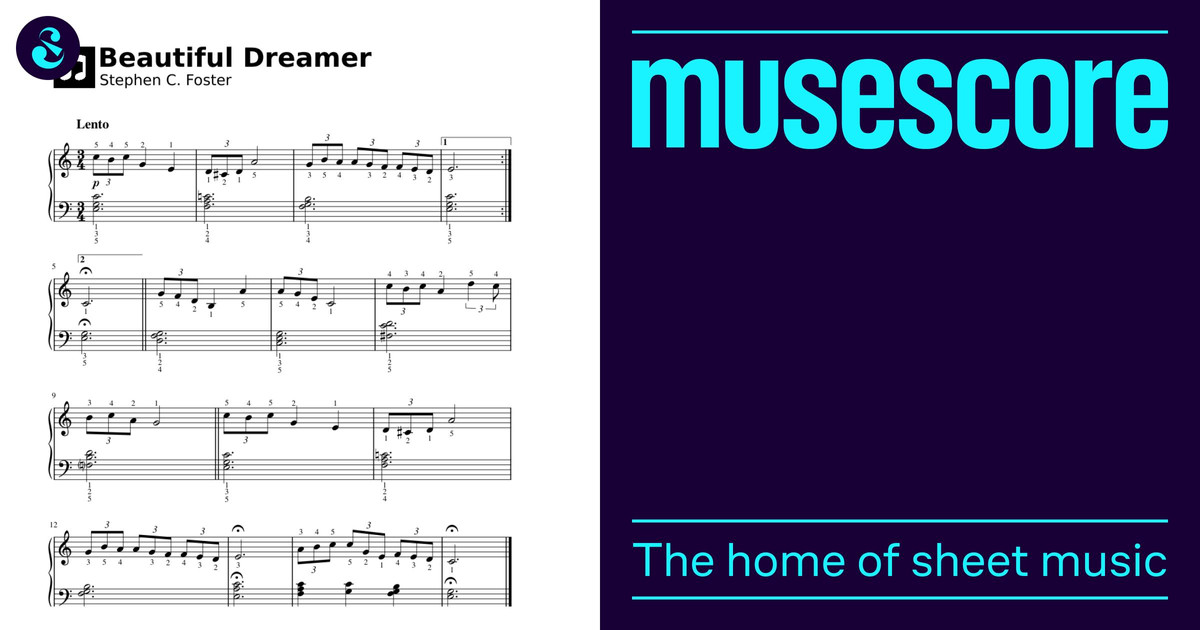 Beautiful Dreamer Sheet music for Piano (Solo) Easy | Musescore.com