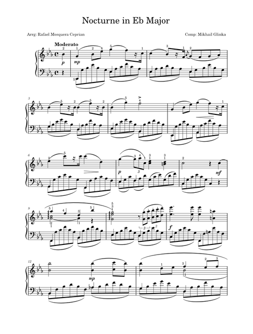 Nocturne in Eb Major – Mikhail Glinka