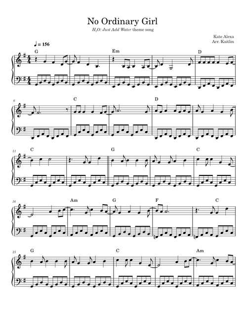 No Ordinary Girl - H2O Theme Song