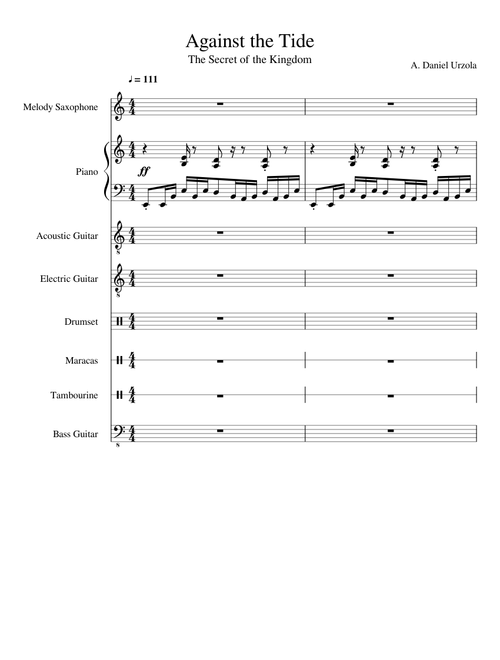 TSK - Against the Tide sheet music arranged by Daniel Urzola