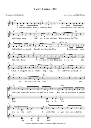 Play Official version of Love Potion Number 9 Sheet Music by