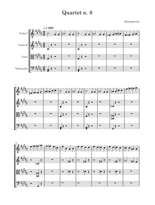 String Quartet No. 8 in C minor, Op. 110 – Dmitri Shostakovich Shostakovich quartet no. 8