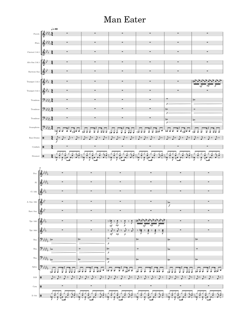 Maneater Hall & Oates Man_Eater Sheet music for Trombone, Flute
