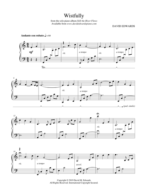 Wistfully - David M Edwards (Piano Solo)