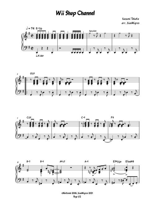 Wii Shop Channel | Piano Arrangement + Chords