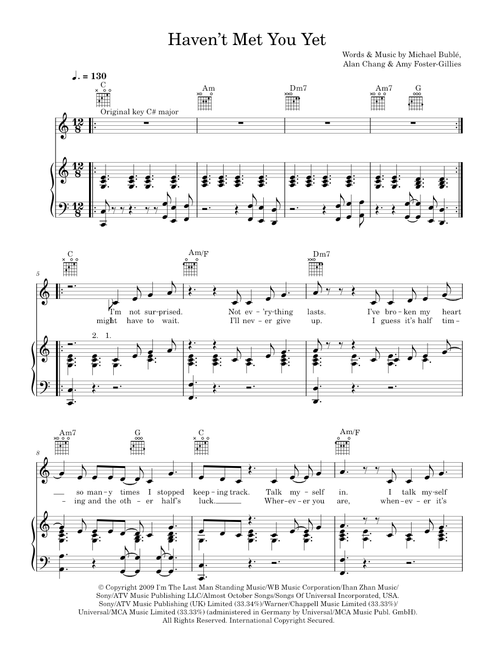 Haven't met you yet - Michael Bublé (Piano-Vocal-Guitar)