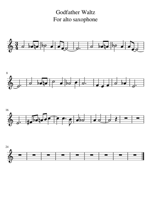 The Godfather Waltz for alto sax