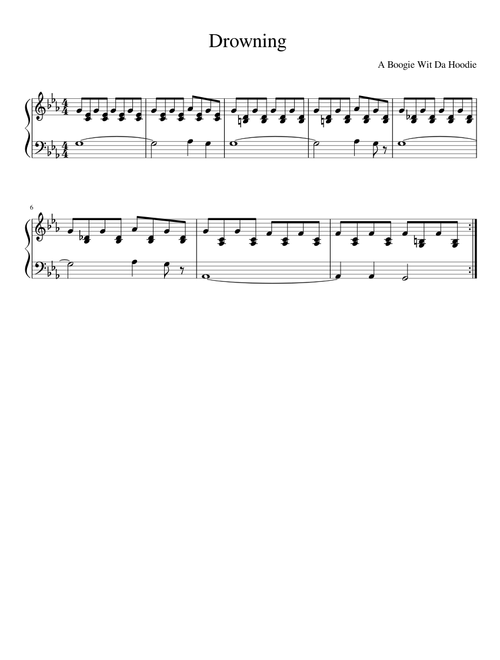 Drowning- A Boogie Wit Da Hoodie (Piano)