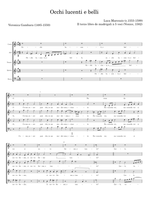Occhi lucenti e belli - Luca Marenzio