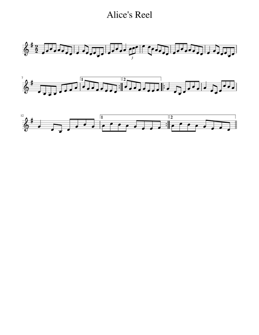 Alice's Reel Sheet music for Piano (Solo) Easy | Musescore.com