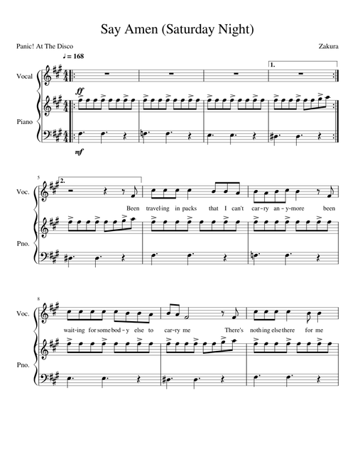 Panic! At The Disco - Say Amen (Saturday Night) (Instrumental w/ Vocals)