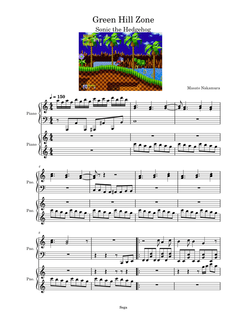 Green Hill Zone (Sonic) Masato Nakamura Green Hill Zone (Sonic) Sheet