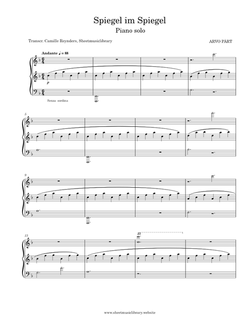 Spiegel im spiegel – Arvo Pärt