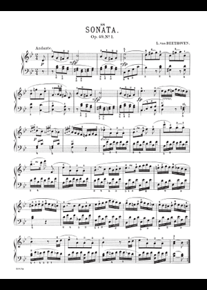 Ludwig Van Beethoven - Sonata Op. 49 No. 1 Sol Minore - Spartito Musicale - Foto 10