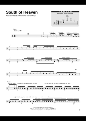 South of Heaven Sheet Music for Piano (Solo) | MuseScore.com