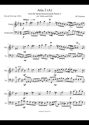 Aria 2 (A) From Die Kleine Kammermusik Partita 4 – Georg Philipp