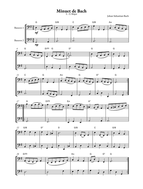 Minuet in G major (Die Menuett) (Arr. Jhonatan Lucio Viana) - Traditional (Instrumental Duet)