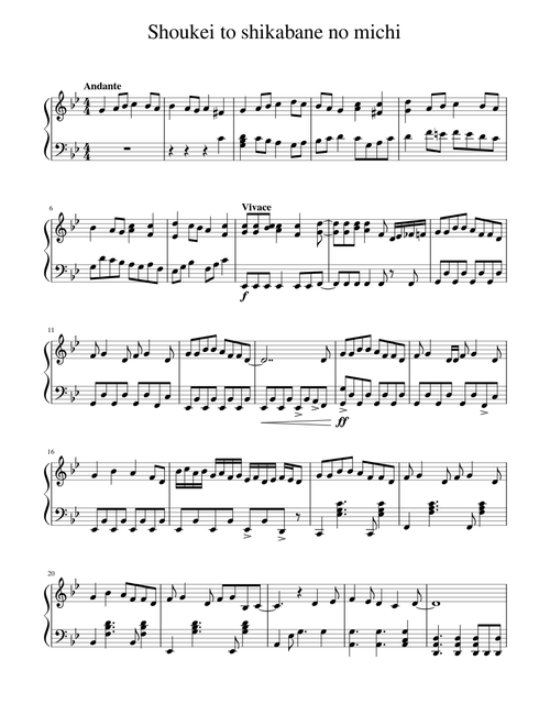 Shoukei to shikabane no michi - Op 5 SNK - arr. piano by LE DOULE