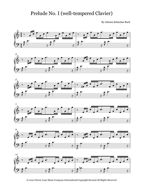 Prelude No. I (well-tempered Clavier) (Arr. Fernanda Moura) - Johann Sebastian Bach (Piano Solo)