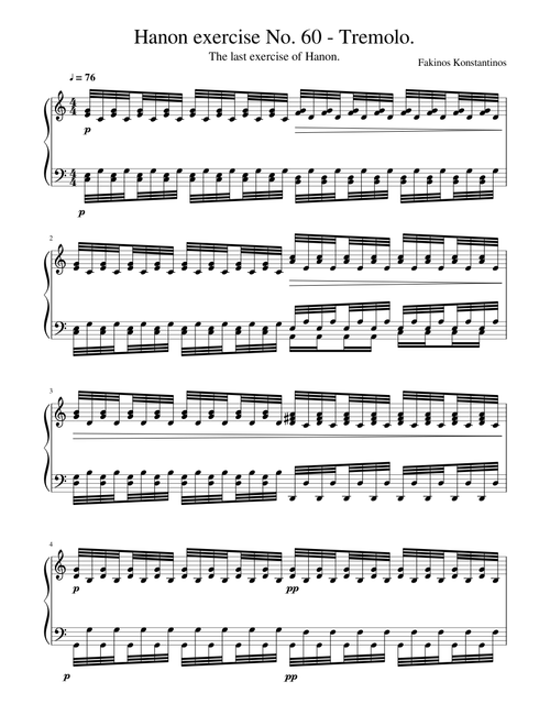 Hanon exercise No 60 - Tremolo