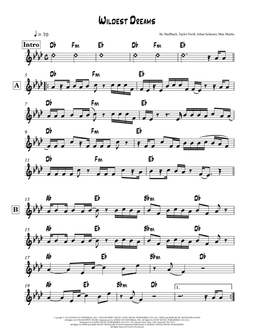 Wildest Dreams (Arr. Lef Germenlis) - Taylor Swift (Piano Chords-Lyrics)