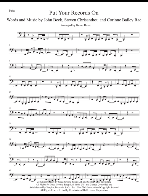 Put Your Records On (Arr. Kevin Busse) - Corinne Bailey Rae (Tuba Solo)