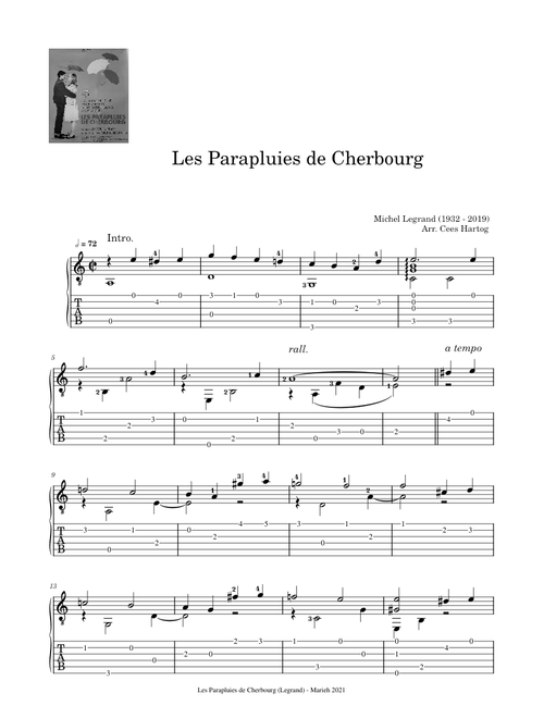 Les Parapluies De Cherbourg – Michel Legrand - Tablature