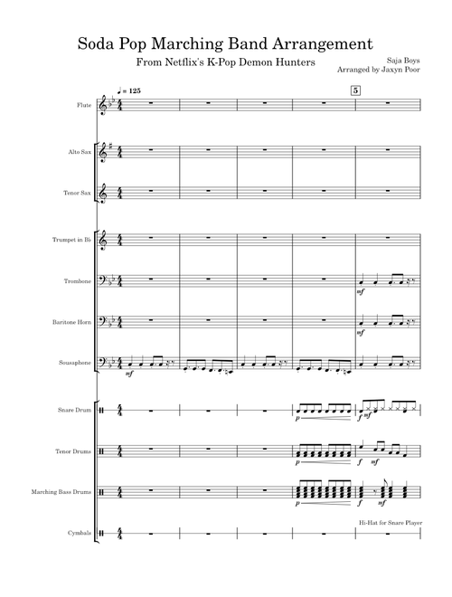 Soda Pop – Marching Band Arrangement