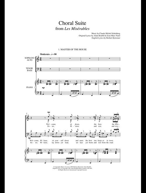 Choral Suite From Les Miserables (arr. Francis Shaw) - Boublil and Schonberg (Choral, SATB)