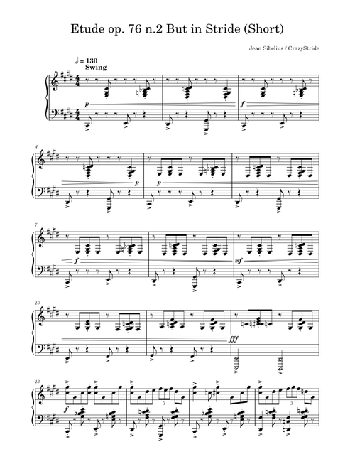 Etude op. 76 n.2 But in Stride (Short) – Crazystride