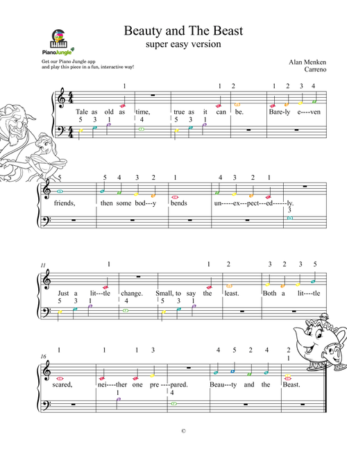Beauty And The Beast (Arr. Carreño Foundation) - Celine Dion & Peabo Bryson (Easy Piano)