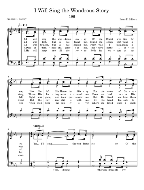 196 I Will Sing the Wondrous Story