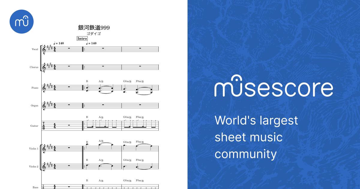 銀河鉄道999 Sheet Music and Tab with Chords for Piano, Organ