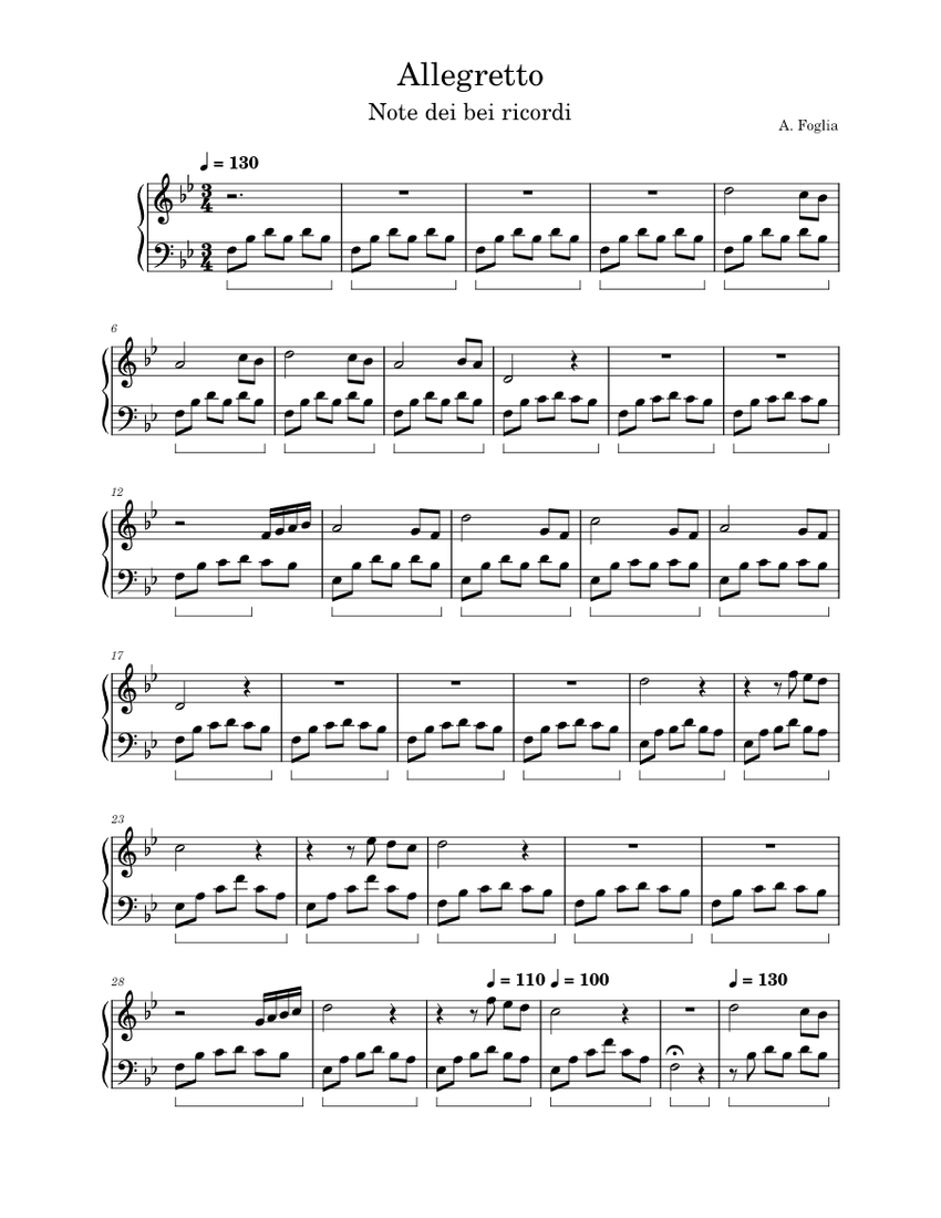 Allégro – Emmit Fenn Allegretto Sheet Music for Piano (Solo) easy ...