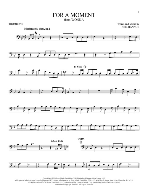 For A Moment (from Wonka) - Neil Hannon (Trombone Solo)